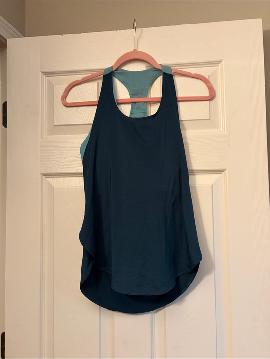 Fabletics Tops - Fabletics Layered Racerback Tank Top Teal and Aqua